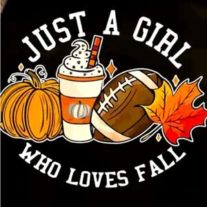 Just A Girl Fall Print Black Crew Neck Girl/Women’s Sweatshirt